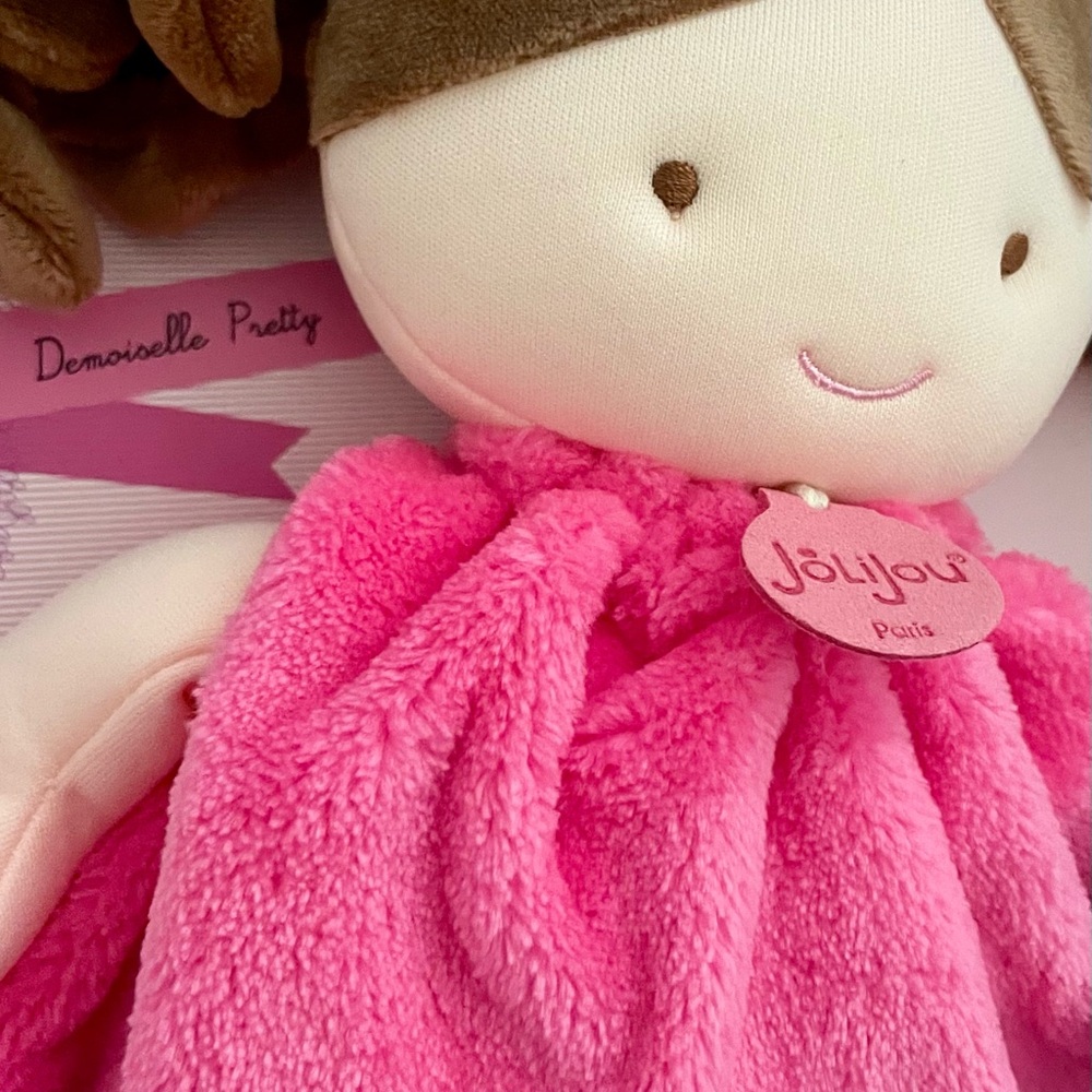 JoliJou Joy Jou Plush Doll with Pink Dress and Purple Shoes 12” - Picture 4 of 7